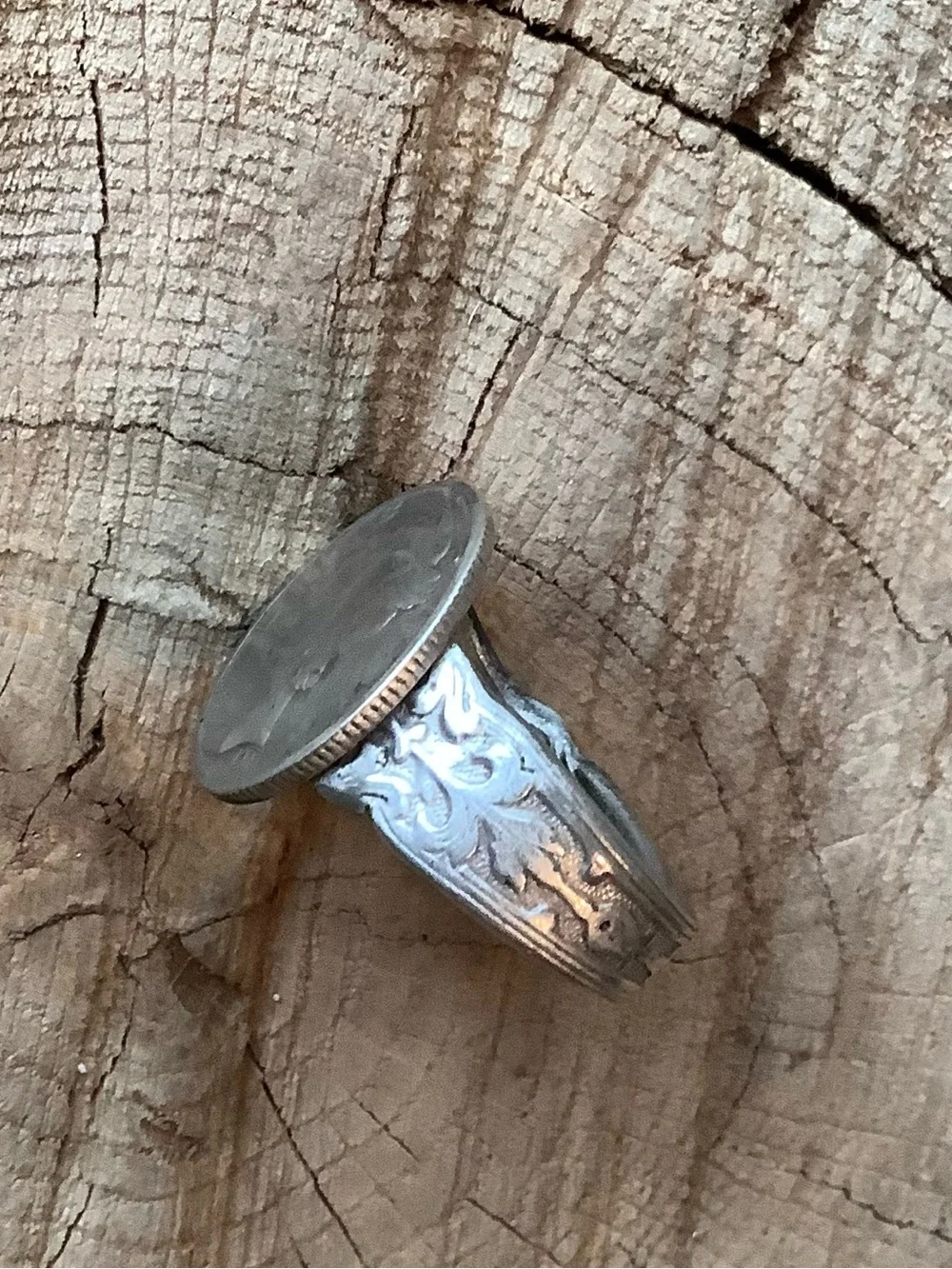 Mercury dime ring, size 7